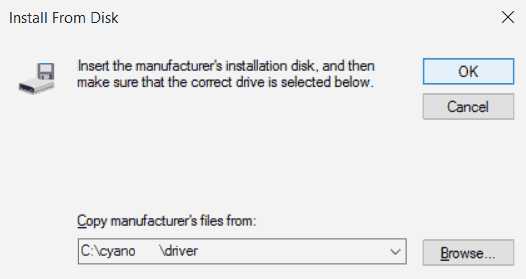 Windows 10 x64 - select the folder for ADB bridge driver for Ouya.