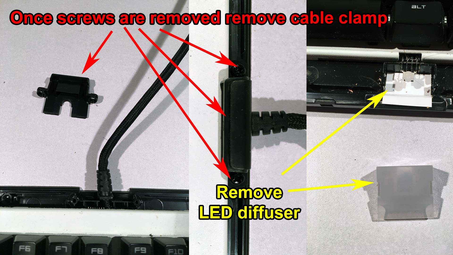 Razer Blackwidow 2014 dissassembly - removing plastics.