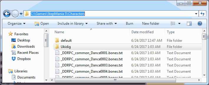 Manual Installation of Stepmania Characters - Directory