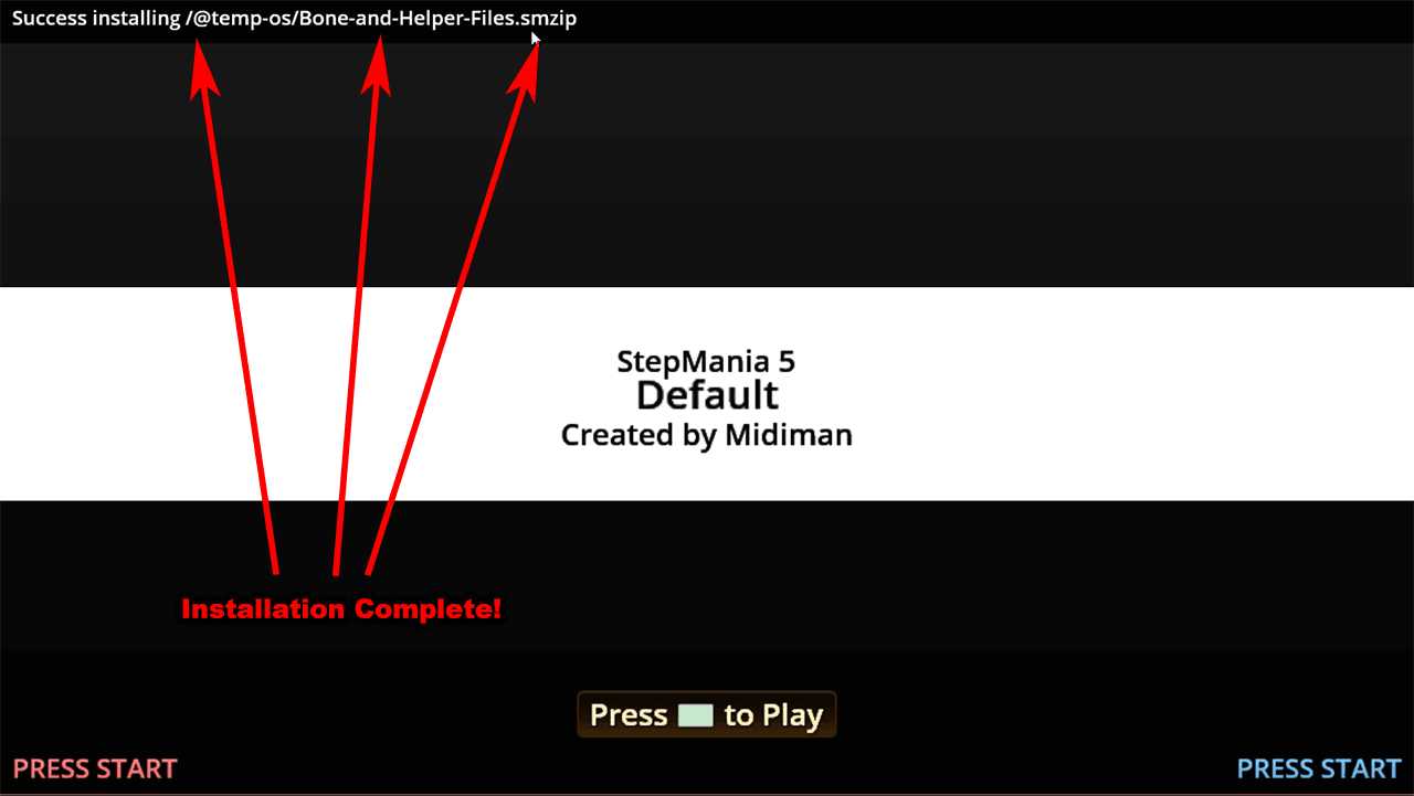 StepMania Bones and Helper installation complete.