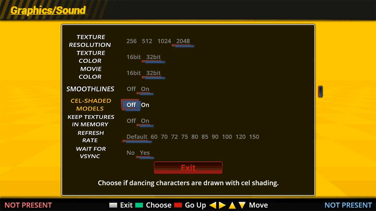 StepMania 5.x - Graphics and Sound options - Cel Shading.