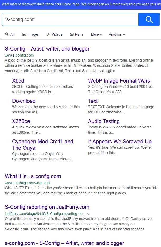 S-Config.com - Yahoo Search results